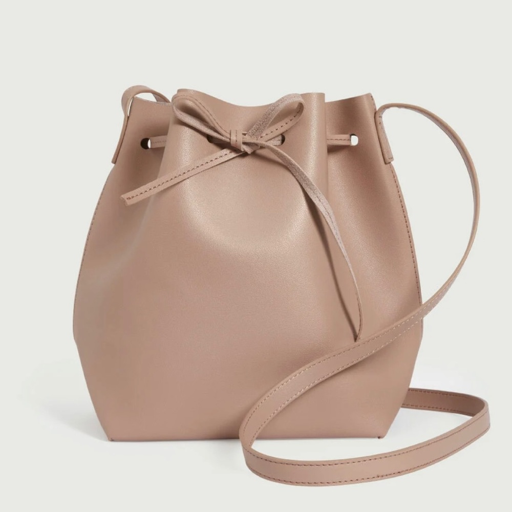 Kayla & Ava Vegan Leather Bow Tie Bucket Bag
